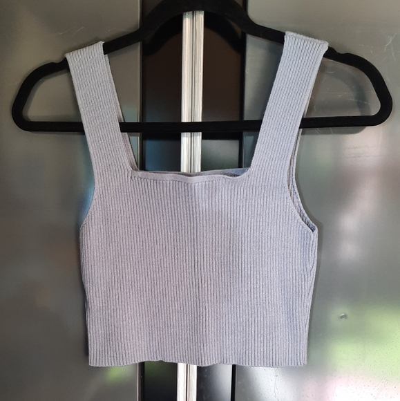 SHEIN Tops - Cornflower Blue Ribbed Crop Top